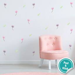 Watercolour Flower Wall Stickers, Watercolor Decals - thumbnail 3