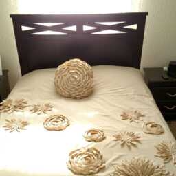 Cream Linen Bedspread Coverlet Duvet Cover Bohemian Handmade Fabric Lotus Flower Applique Mandala Inspired Nurdanceyiz - thumbnail 3