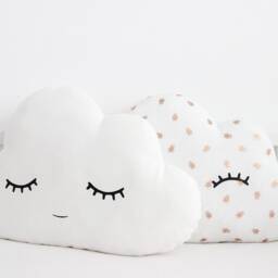 White With Gold Scarabs Cloud Pillow For Nursery Decor, Baby Cushion Shower Gift Newborn Boy Girl Gender Neutral Kids Room Children Bed - thumbnail 3