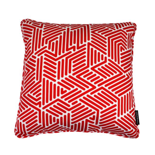Red Striped Feather Cushion, Modern Euro Sham - 48x48cm - image 1