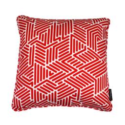 Red Striped Feather Cushion, Modern Euro Sham - 48x48cm - thumbnail 1