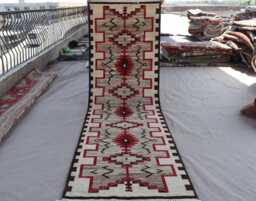 2'6x8'4 Ft Runner Rug, Natural Colors Southwestern Design Navajo Afghan Hand Knotted Wool Rug, Gray Brown Beige Red, Kitchen, Hallway - thumbnail 1