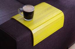 Sofa Tray Table Yellow/Small Apartment Yellow Tv Tray Arm Armrest - thumbnail 1
