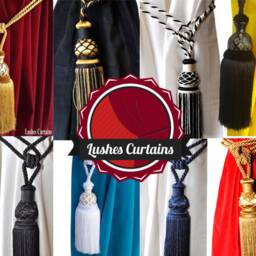 Luxury Black Curtain Drapery Crystal Bead Head Tassel Dual Rope Tie Back Handmade Decorative/Window Treatment Single Drape Holdback/Pullback - thumbnail 4