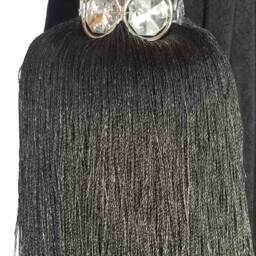 Luxury Black Curtain Drapery Crystal Bead Head Tassel Dual Rope Tie Back Handmade Decorative/Window Treatment Single Drape Holdback/Pullback - thumbnail 2