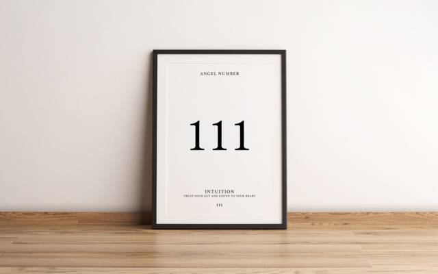 Angel Number Print - 111 Poster Astrology Gift Minimalist Wall Art Manifest Self Care - image 1