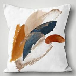 Abstract Geometric Pillow Cover/Blue Brown Throw Cushion Case/Abstract Leaves Case/Housewarming Case/Throw Top - thumbnail 4