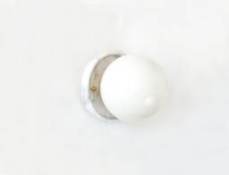 Mid Century Modern White Marble & Opal Glass Globe Sconce Vanity Light Kitchen Pantry