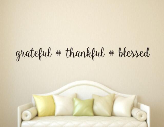 Grateful Thankful Blessed Wall Decal - Decal, Quote Decals - image 1