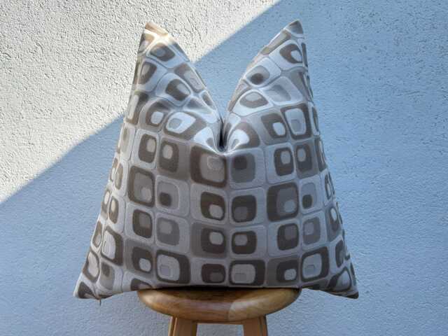 Decorative Beige Taupe Pillow Cover, Modern Geometric Cushion For Living Room - Duties Paid Usa - image 1