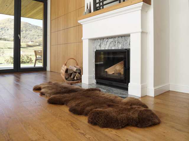 "Giant Brown Sheepskin Rug, Genuine Leather, Cozy Home Decor - 79""x30" - image 1