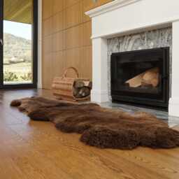 "Giant Brown Sheepskin Rug, Genuine Leather, Cozy Home Decor - 79""x30" - thumbnail 3