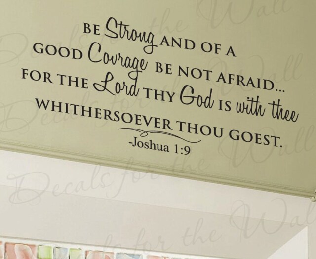 Be Strong & Good Courage Joshua 19 Inspirational Home Religious God Bible Vinyl Quote Wall Decal Art Sticker Decoration Decor R7 - image 1