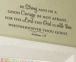 Be Strong & Good Courage Joshua 19 Inspirational Home Religious God Bible Vinyl Quote Wall Decal Art Sticker Decoration Decor R7 - thumbnail 1