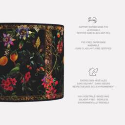 Lampshade Floor Lamp, Retro Vintage Artisanal Flowers - thumbnail 2