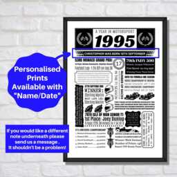 1995 Motorsport Personalised Birthday Print - 30Th Gift Poster For Him - thumbnail 2