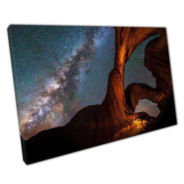 Milky Way Galaxy Night Sky Canvas Print - Arches National Park Wall Art For Home Office D??cor - image 1