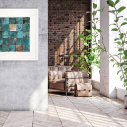 Handmade Contemporary Modern Blue Patina Copper Wall Art - thumbnail 2