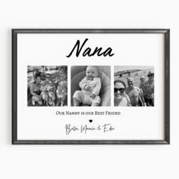Personalised Granny Photo Print With Three Pictures, Sentimental Nana Keepsake Gift, Mother Birthday Gift - thumbnail 3