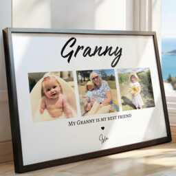 Personalised Granny Photo Print With Three Pictures, Sentimental Nana Keepsake Gift, Mother Birthday Gift - thumbnail 2