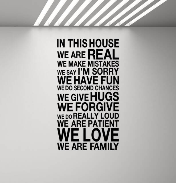 In This House We Are Real Wall Decal Sign Family Quote Gift Love Poster Vinyl Sticker Home Bedroom Decor Art Print X328 - image 1