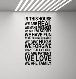 In This House We Are Real Wall Decal Sign Family Quote Gift Love Poster Vinyl Sticker Home Bedroom Decor Art Print X328 - thumbnail 1
