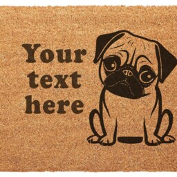 Pug Print Door Mat 40 X 60cm Personalised Prints Funny Text For Dog Parents & Crazy Ladies - thumbnail 3