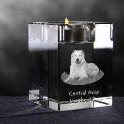 Central Asian Shepherd Dog, Crystal Candlestick With Dog, Souvenir, Decoration, Limited Edition, Collection - thumbnail 2