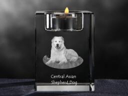 Central Asian Shepherd Dog, Crystal Candlestick With Dog, Souvenir, Decoration, Limited Edition, Collection - thumbnail 1