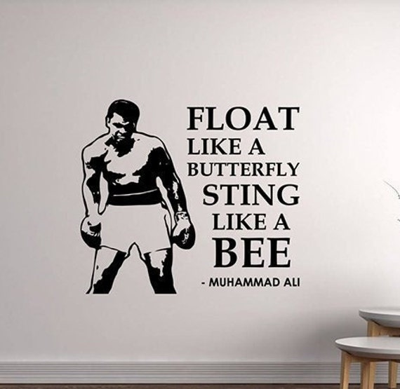 Float Like A Butterfly Sting Bee Ali Quote Wall Decal Vinyl Sticker Boxer Gift Boxing Saying Art Home Gym Sports Room Decor 2Mal - image 1