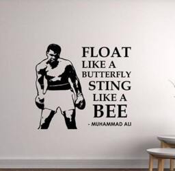 Float Like A Butterfly Sting Bee Ali Quote Wall Decal Vinyl Sticker Boxer Gift Boxing Saying Art Home Gym Sports Room Decor 2Mal - thumbnail 1
