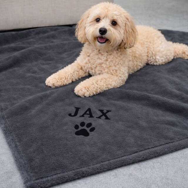 Custom Dog Blanket With Name - Personalized Pet Soft Fleece Puppy Throw - image 1