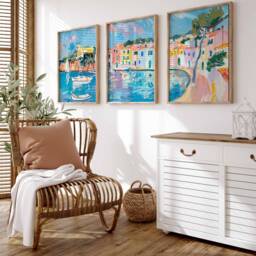 Set Of 3 Menorca Travel Prints, Posters, Tropical Decor, Botanical Art, Spanish Wall Gift, Gift - thumbnail 3