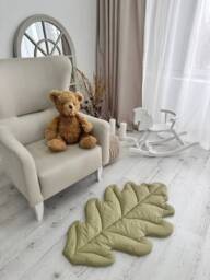 Organic Cotton Oak Leaf Baby Play Mat Montessori Nursery Rug - thumbnail 1