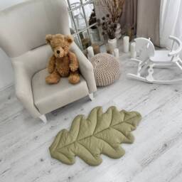 Organic Cotton Oak Leaf Baby Play Mat Montessori Nursery Rug - thumbnail 2