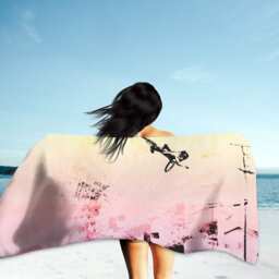 Mountain Bike Beach Towel Cycling Art Gift - 70x35 In - thumbnail 2