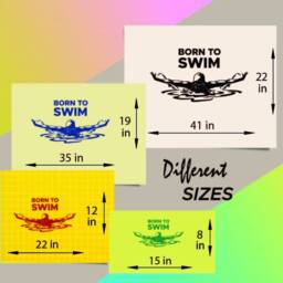 In-Style Decals Wall Vinyl Decal Home Decor Sticker Born To Swim Phrase Quote Swimming Girl Woman Swimmer Butterfly Removable Design 2314 - thumbnail 2