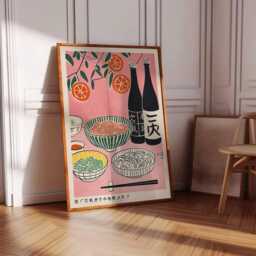 Traditional Japanese Food Poster, Cuisine Print, Kitchen Wall Decor, Art, Vintage Asian Illustration - thumbnail 3