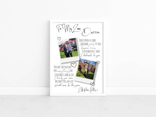 Personalised Photo Collage Print Love Poem Gift, Romantic Keepsake For Him/Her, Picture Gift - image 1