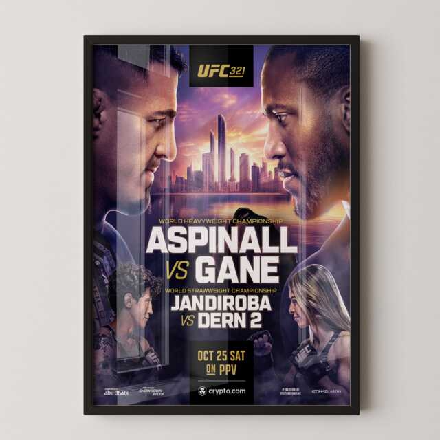 Ufc 321 Fight Poster Aspinall Vs Gane, Jandiroba Dern - Mma Wall Art - image 1