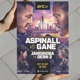 Ufc 321 Fight Poster Aspinall Vs Gane, Jandiroba Dern - Mma Wall Art - thumbnail 2