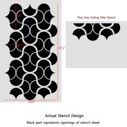 Large Modern Wall Stencil Geometric Pattern For Easy Diy Home Decor - thumbnail 3
