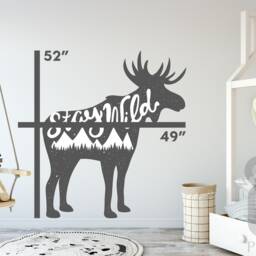 Stay Wild Moose & Mountains/Wilderness Wall Decal Sticker Nursery Decor Kids Bedroom - thumbnail 2