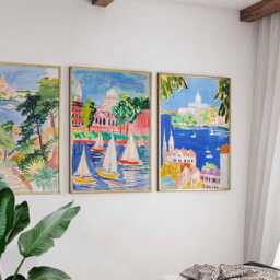 Set Of 3 Madison Wisconsin Posters, Vintage Travel Prints, Usa City Skyline Wall Art, State Capital Decor, Midwest Poster - thumbnail 2