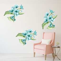 Flowers Wall Decal Watercolor Nursery Art Floral Pattern Peel & Stick Vinyl Decor - thumbnail 2