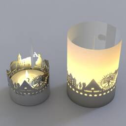 Karlsruhe Skyline Tea Light - City Silhouette Gift Tube - thumbnail 2