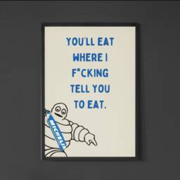 Funny Michelin Man Kitchen Print, Retro Wall Art, Sweary Food Poster, Restaurant Style Decor, Chef Gift - thumbnail 3