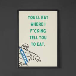 Funny Michelin Man Kitchen Print, Retro Wall Art, Sweary Food Poster, Restaurant Style Decor, Chef Gift - thumbnail 2