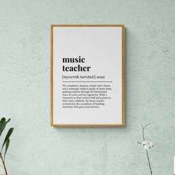 Music Teacher Funny Definition Job Work Gift Wall Art Print - thumbnail 3