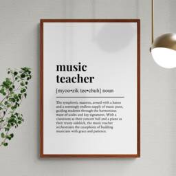 Music Teacher Funny Definition Job Work Gift Wall Art Print - thumbnail 2